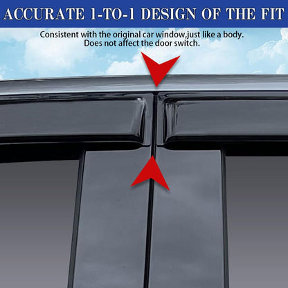 Rain Guards for Jeep Wrangler JK 2007 (For Wrangler 07-18 JK（ in-Channe）)