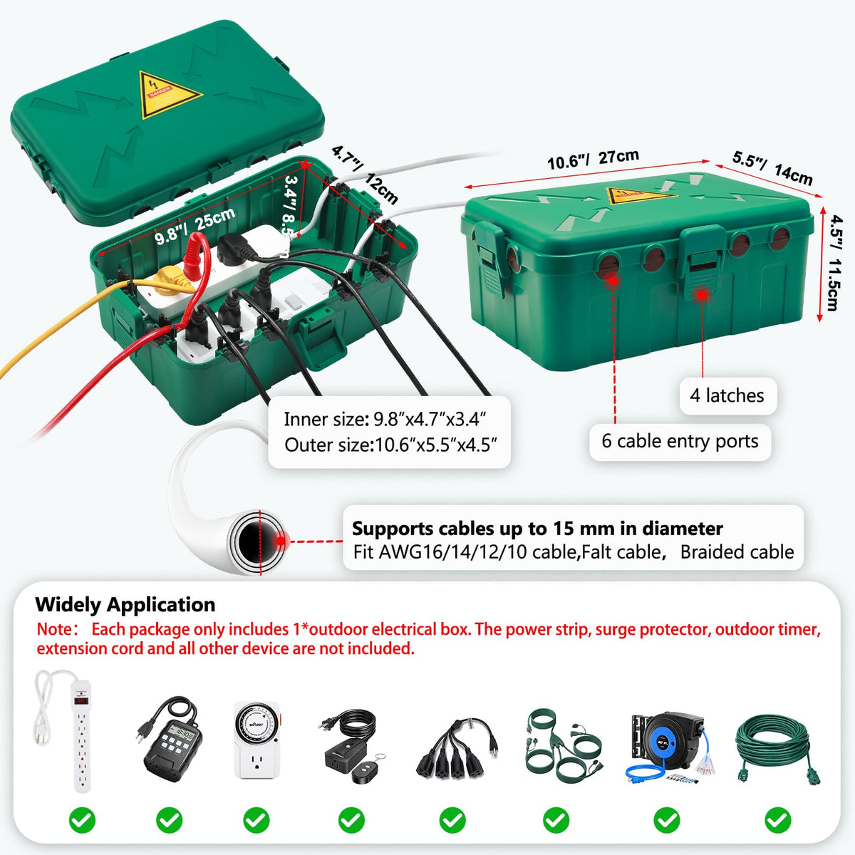Large Outdoor Electrical Box (Large / Green)