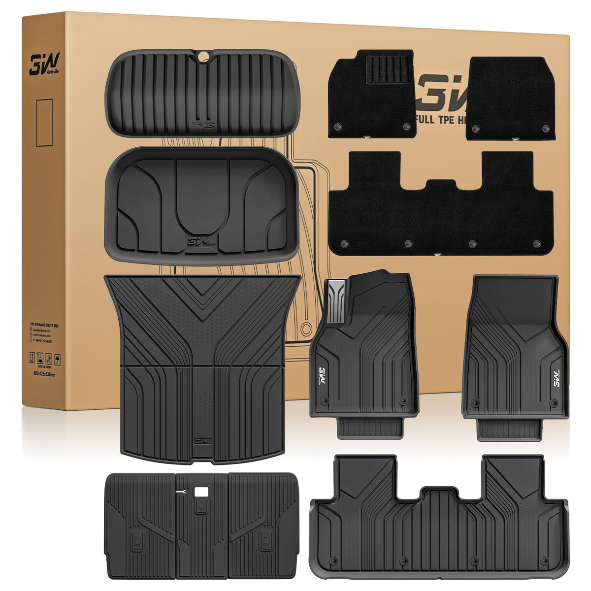 9PCS Floor Mats for Tesla Model Y Juniper 2025 2026 2027 Metal Pedal
