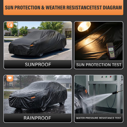 Sports Car Cover Waterproof All Weather (PE-Black / 1 C1 Fit Sports/Small Car-Length (Up To 168"))