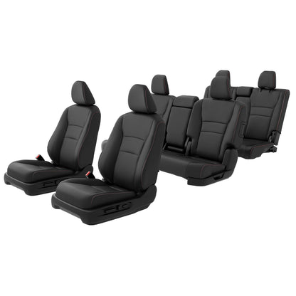 Custom for Honda Pilot Seat Covers (Black-Red / 8 Seats - LX,EX 2016-2022)