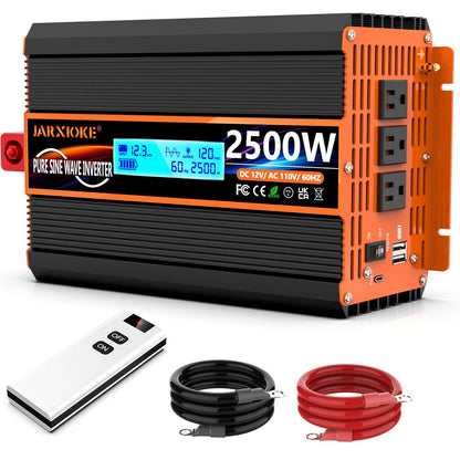 2500 Watt Pure Sine Wave Power Inverter 12V DC to 110V 120V