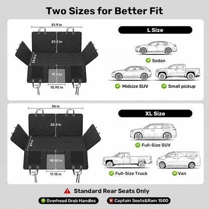 Dog Car Seat Cover (Black / Standard - Cars, SUVs & Medium Trucks)
