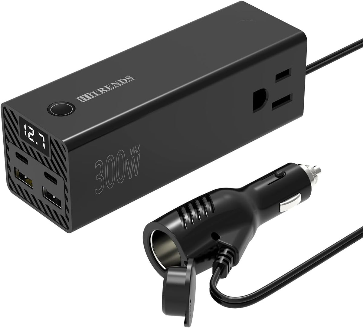 300W Car Power Inverter Dual DC 12V to 110V AC Car Power inverters with PD 36W USB (300W)