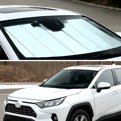 Custom Fit Windshield Sun Shade for Ford Mustang 2024 (Shiny Silver / 2024-2026 Ford Mustang)