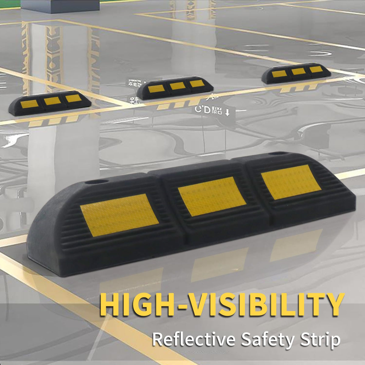 Heavy Duty Rubber Parking Stopper 12 Pack (3.5"Height12Pcs)