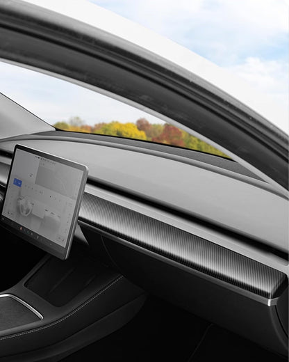 Matte Carbonfiber Dashboard Cover Compatible with Tesla Model 3 (matte carbon fiber dashboard 2pcs only)