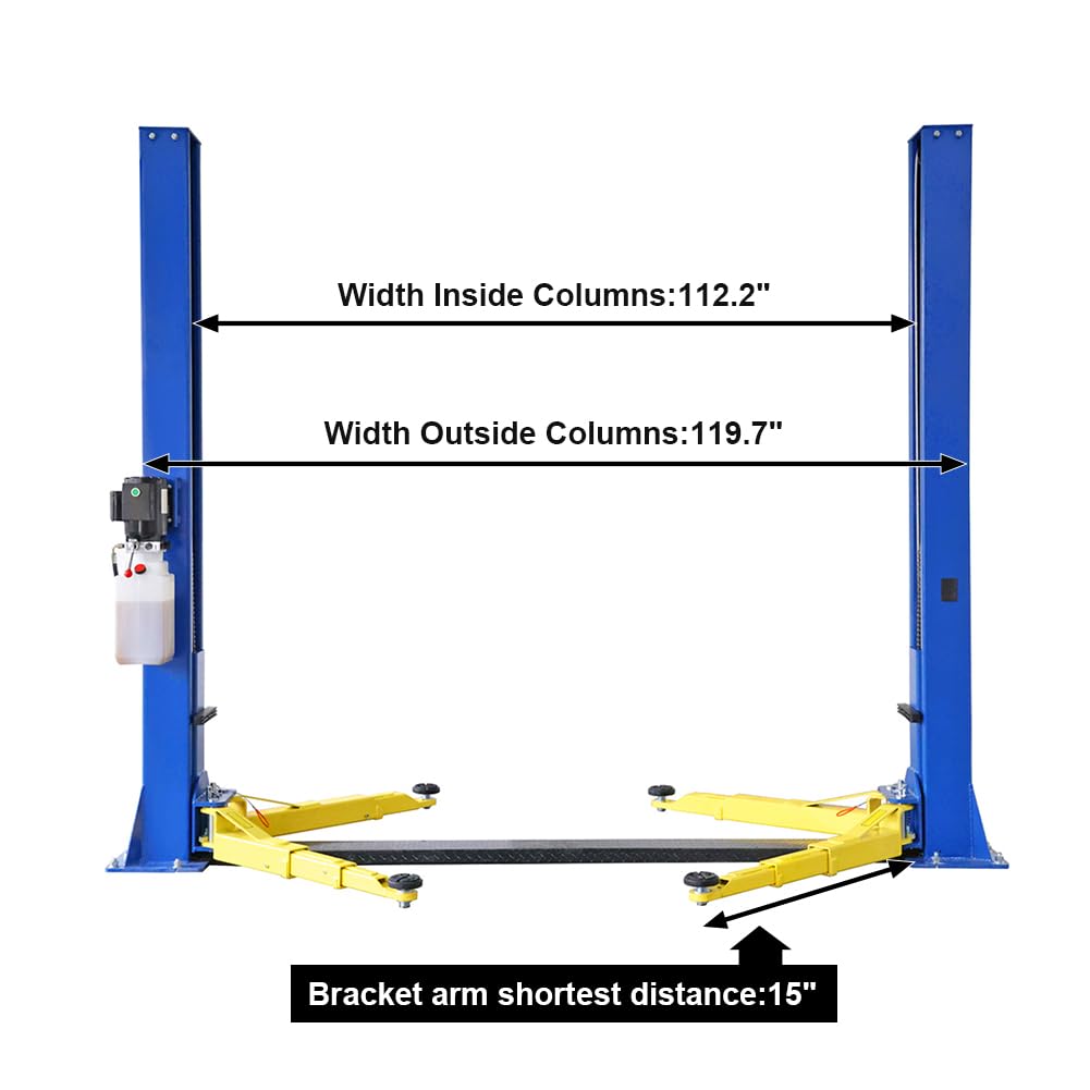 Car Lift 9 000lbs 2 Post Auto Lift Floor Plate Auto Truck Hoist for Home Garage (Floor Plate-110V)