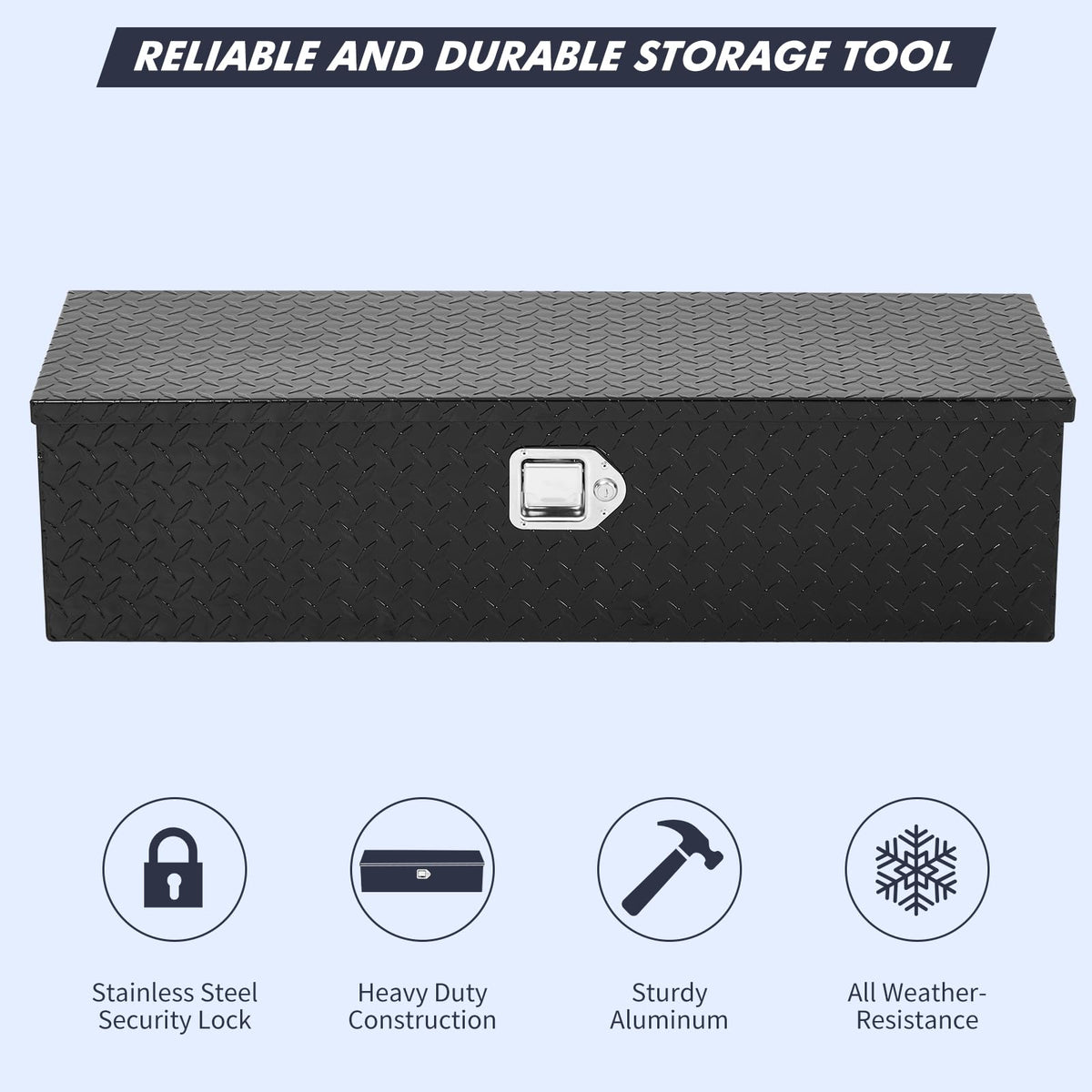 Heavy Duty Aluminum Diamond Plate Truck Toolbox with Sliding Shelf (30*13*10)