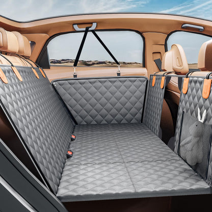 Dog Car Seat Cover for Back Seat (gray / M - 51"W - Compact Cars & Subcompact SUVs)