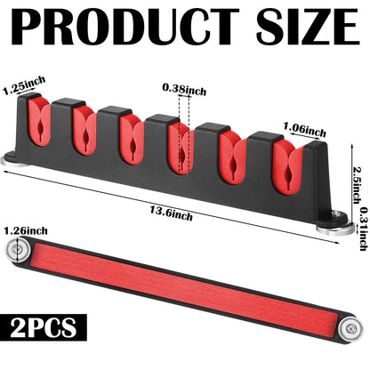 2 Pcs Magnetic Fishing Rod Holders for Truck Bed (Red / 6 Rods)