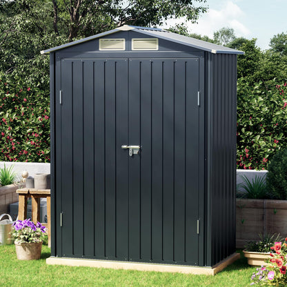 5 x 3 FT Storage Shed with Floor Frame for Backyard (NightBlue / 3X5FT/base)