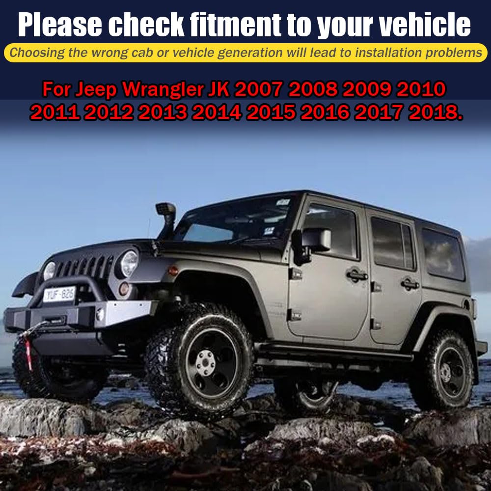 Rain Guards for Jeep Wrangler JK 2007 (For Wrangler 07-18 JK（ in-Channe）)