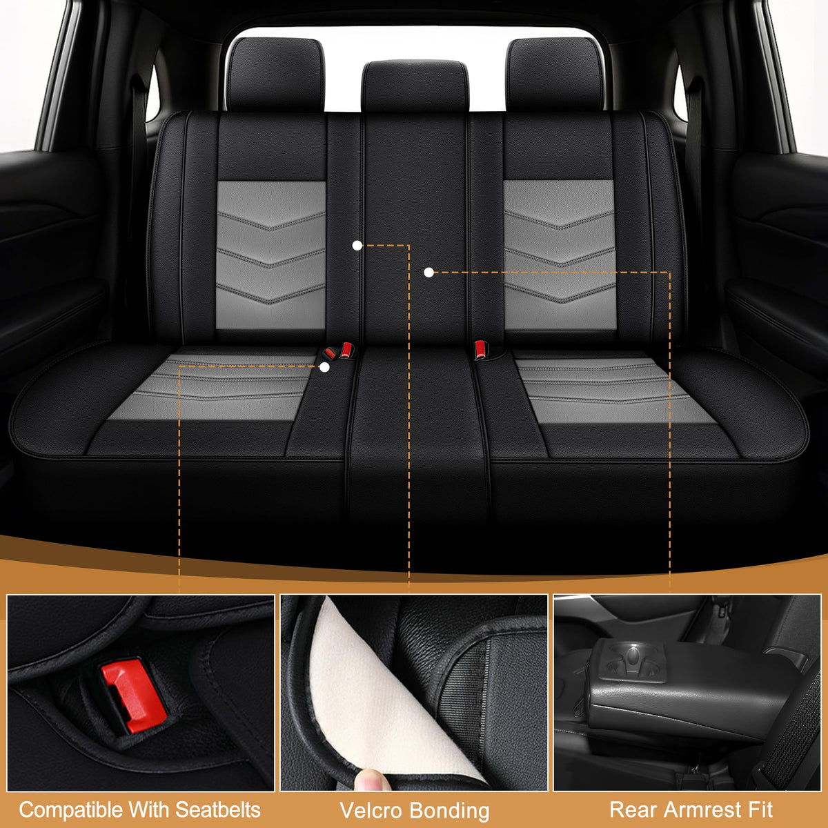 Fit for Acura TSX 2009 (#120 Black&Grey / 76.tsx-5 seat covers full set)