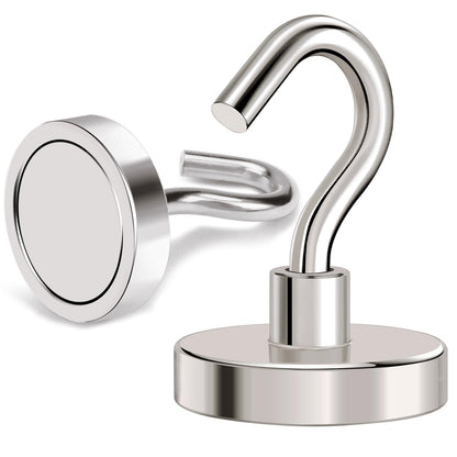 Magnetic Hooks 120lbs Strong Magnets Hook 18 Pack (Silver / 18pack-120lb)