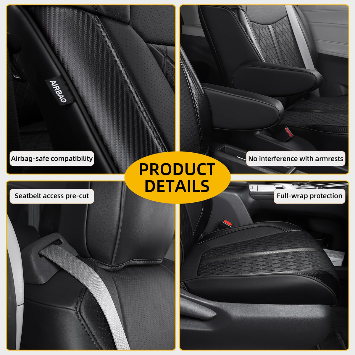 Custom Sienna Seat Covers for 2021 (Black Luxe / 8-Seat)