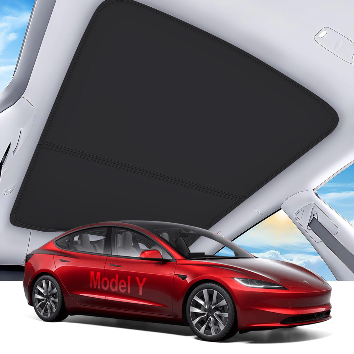 Sunshade for Tesla Model Y 2020 (Black / Model Y 2020-2025)