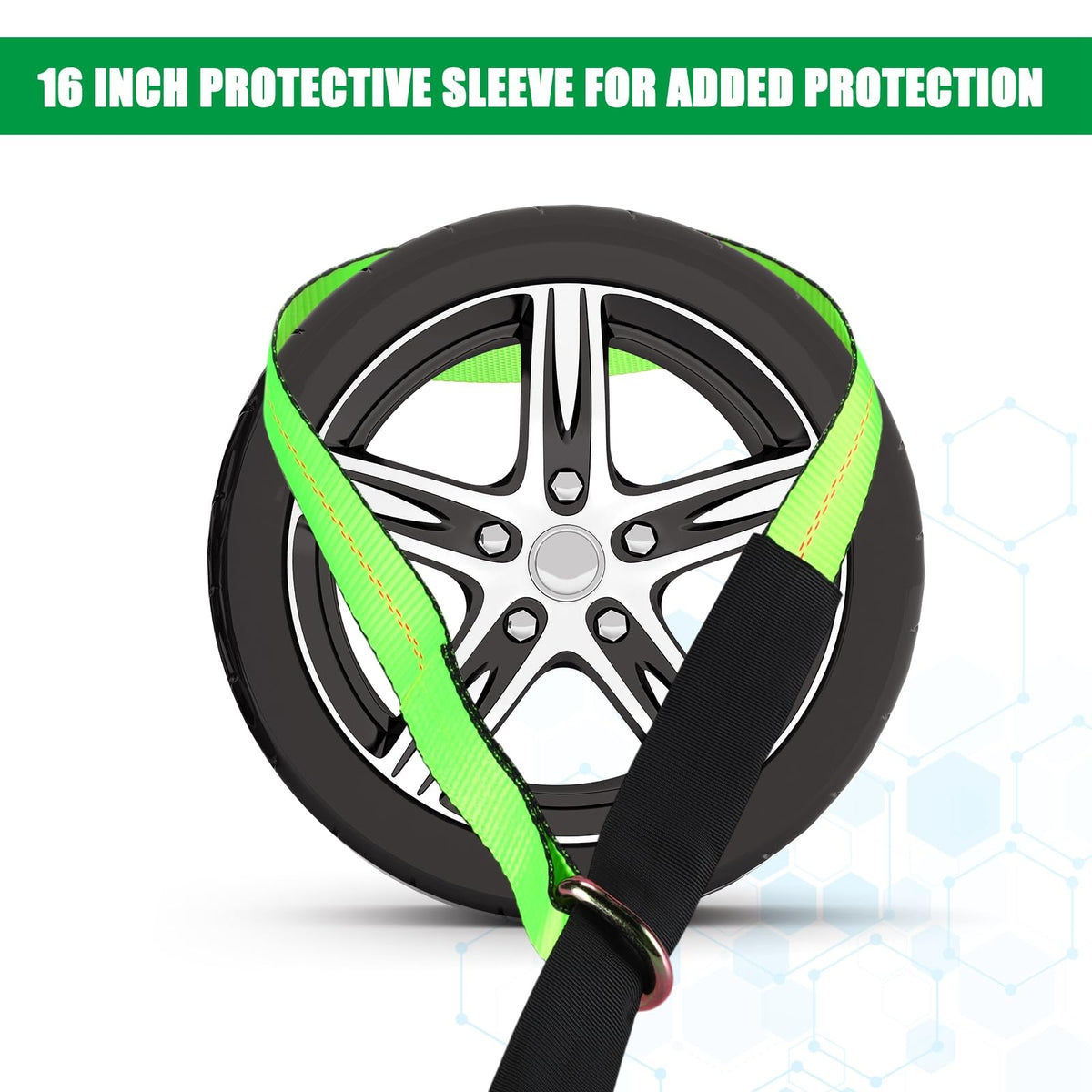 8 Pack Lasso Tow Truck Straps with D Ring (2" X 12 ft)