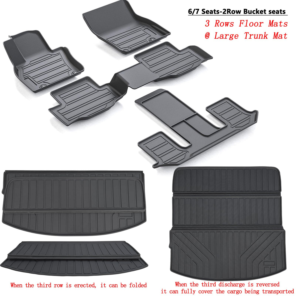 Floor Mats & Cargo Liners for 2024 2025 2026 Mazda CX (2024 2025 CX90-6&7 Seats Full Mats)