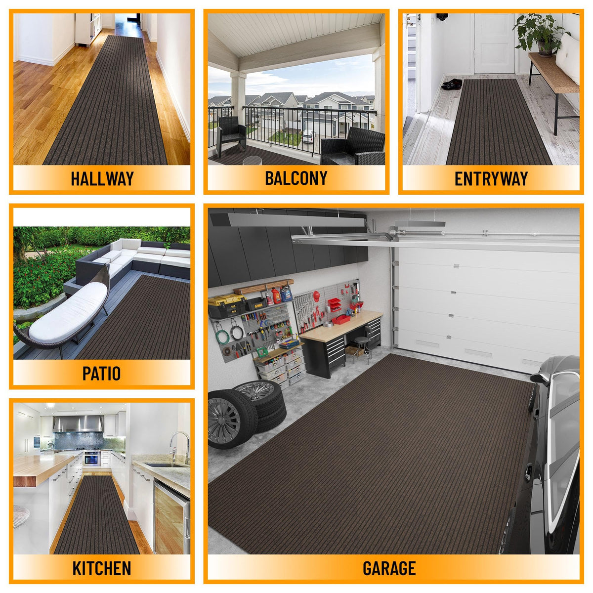 3x24 Hallway Runner Rug (Brown / 2'7" x 24' (Runner))