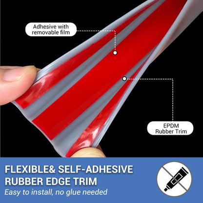 Rubber Edge Trim (Fit 1-1/2" - L20' / Grey)