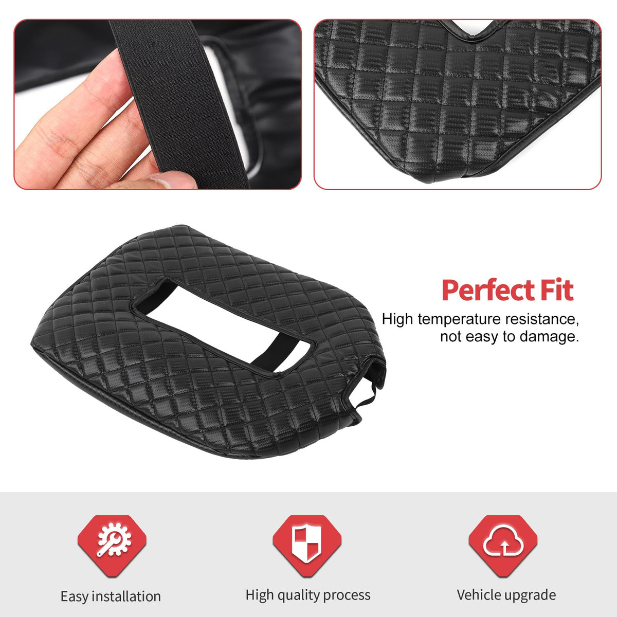 Car Center Console Cover Pad Fit for Chevy Silverado (Carbon Fiber)