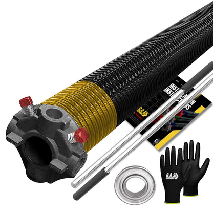 Garage Door Torsion Spring 250x2x26 Torsion Spring for Right Side of Garage Door with 1" Steel Bearing (250x2x26 / Black Cone (Right Side))