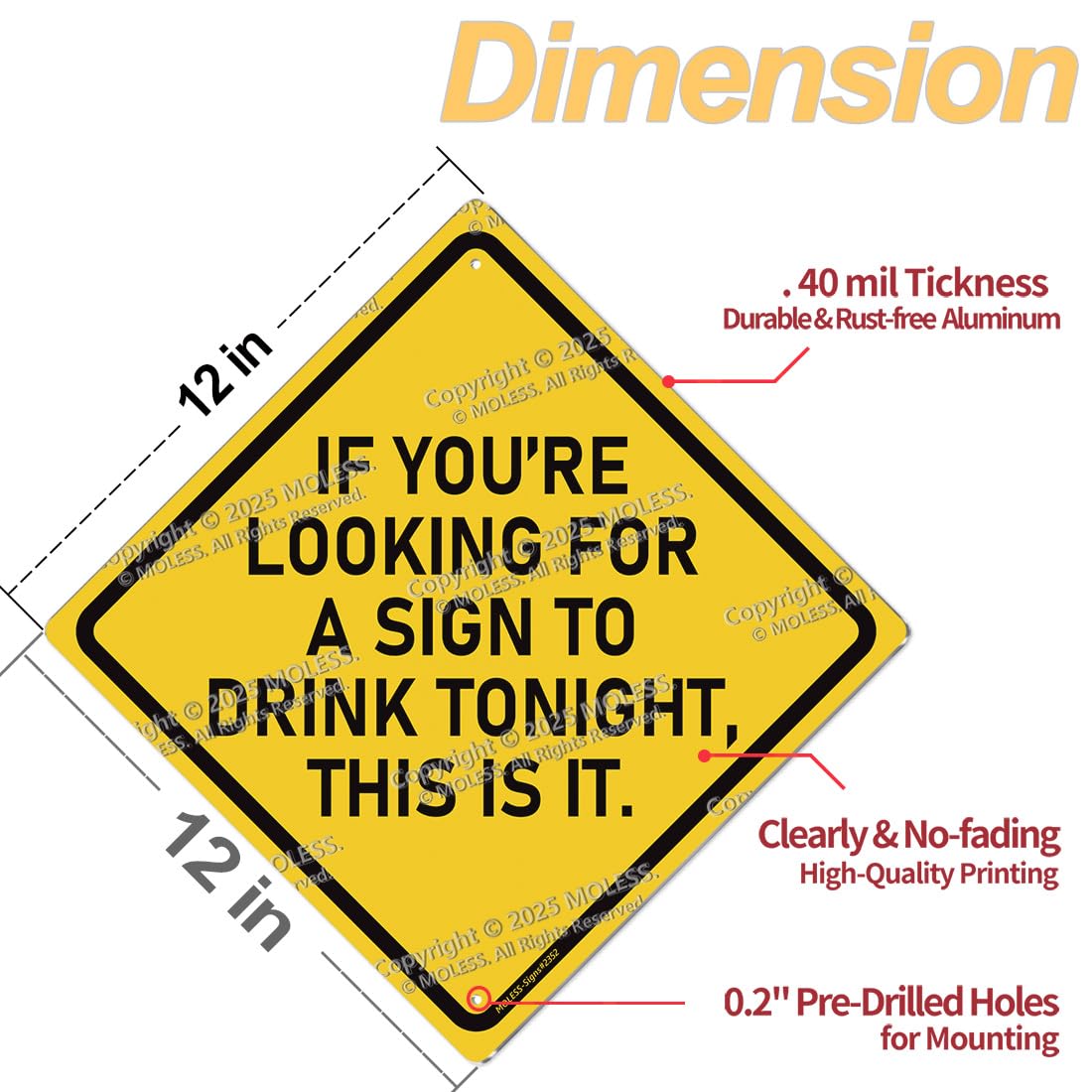 12x12″ Bar Sign (DrinkTonight)