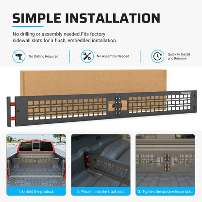 Truck Bed Divider Compatible with 2022 (Compatible with 2022-2026 Nissan Frontier)