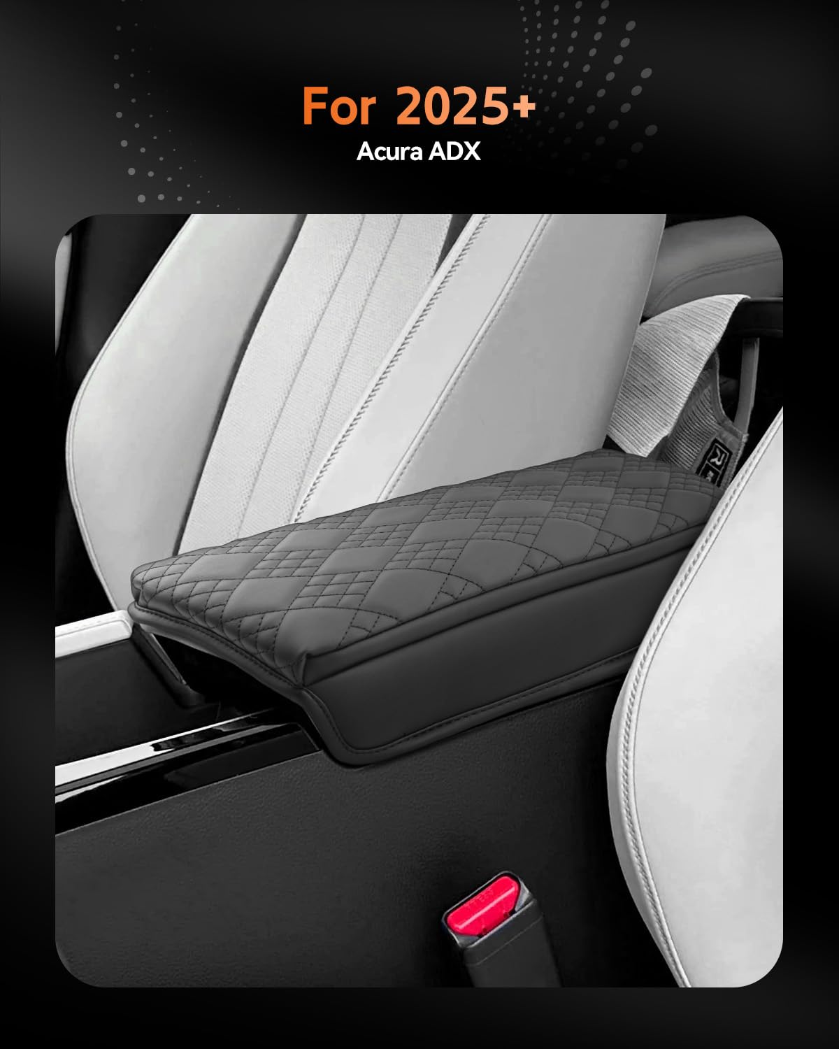 for 2025 2026 Acura ADX Center Console Cover Armrest Box Cover for ADX Accessories Console Arm Rest Protector Thickened (Acura ADX Thickened Black Leather)