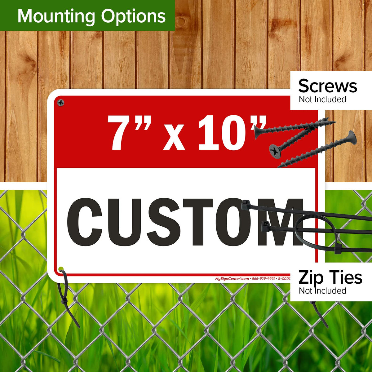 Custom Sign Custom Sign for Business (Header - Horizontal / 7x10 - Aluminum)
