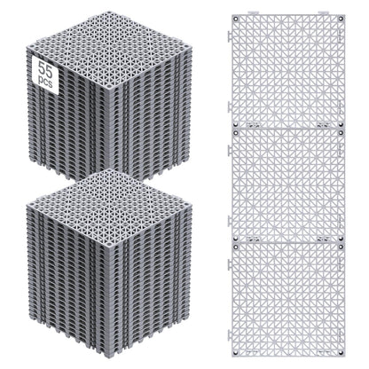 Interlocking Tile 55PCS (Grey / 12"L x 12"W x 0.6"Th)