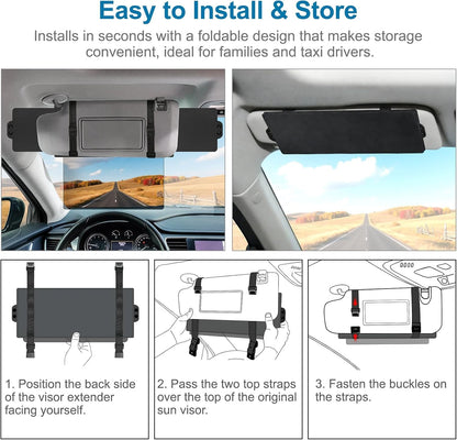 Sun Visor Extender for Car (2 Pack)