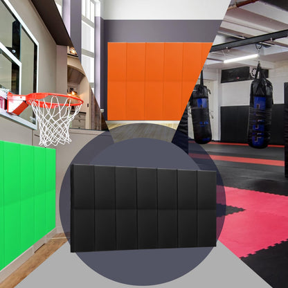 60" 72" High Gym Wall Padding 2" Thick Foam Basketball Court Wall Mount Protector for Garage Taekwondo Babyroom (BLACK / 60" x 20" x 4")