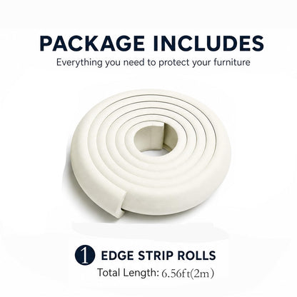 Foam Edge Protector for Baby Proofing (1.8inx6.56FT（White）)