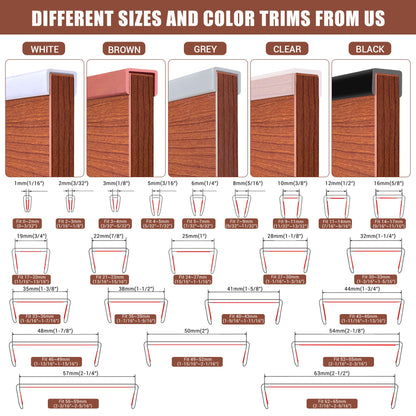 Rubber Edge Trim (Fit 1-1/2" - L20' / Brown)