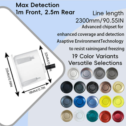 Parking Sensor kit New Feature Rear with Selectable Distance in Feet (Light Grey)