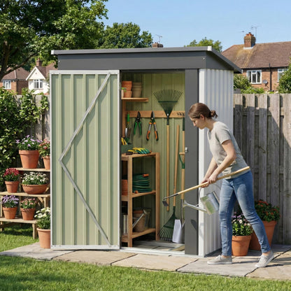 5x3 FT Outdoor Storage Shed with Floor Frame (White / 5x3 FT)