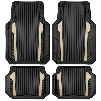 Heavy Duty Rubber Car Mats Metallic (Black and Golden)
