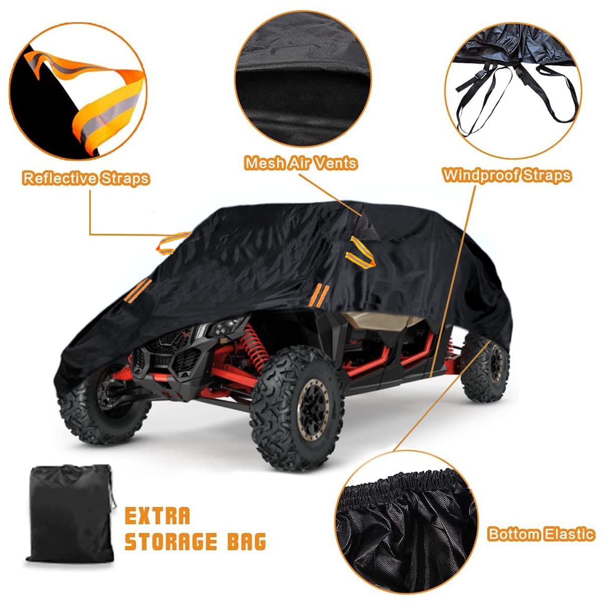 Waterproof UTV Cover (Black / X-Large)