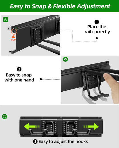 64 in Garage Tool Organizer Wall Mount (64 inch 10-Hook)