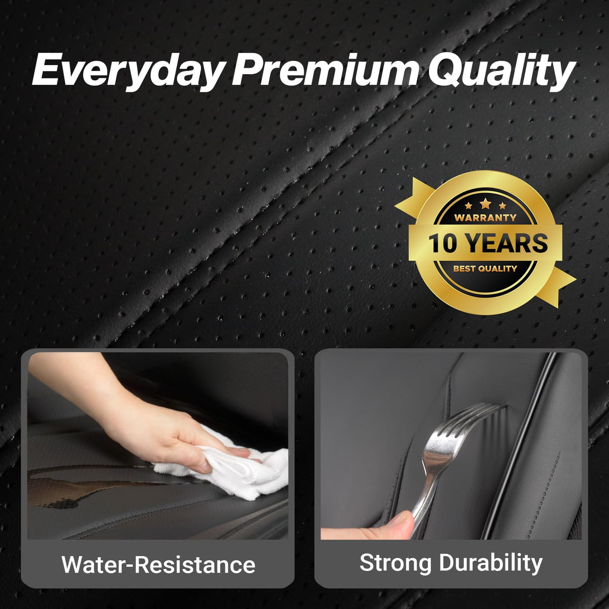 Premium Custom Fit Truck Car Seat Covers Front Seats Waterproof (A12 (See Vehicle Size Chart) / Front - Black)