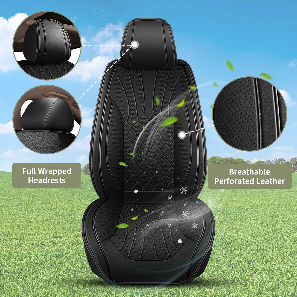 Front Set Car Seat Covers Fit for Lexus NX 250 (099 Black / 57-NX 250/350/350h/450h-2 front seat covers only)