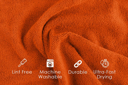 Microfiber Cleaning Cloths (Pack of 48 - 16x16 Inches / Orange)