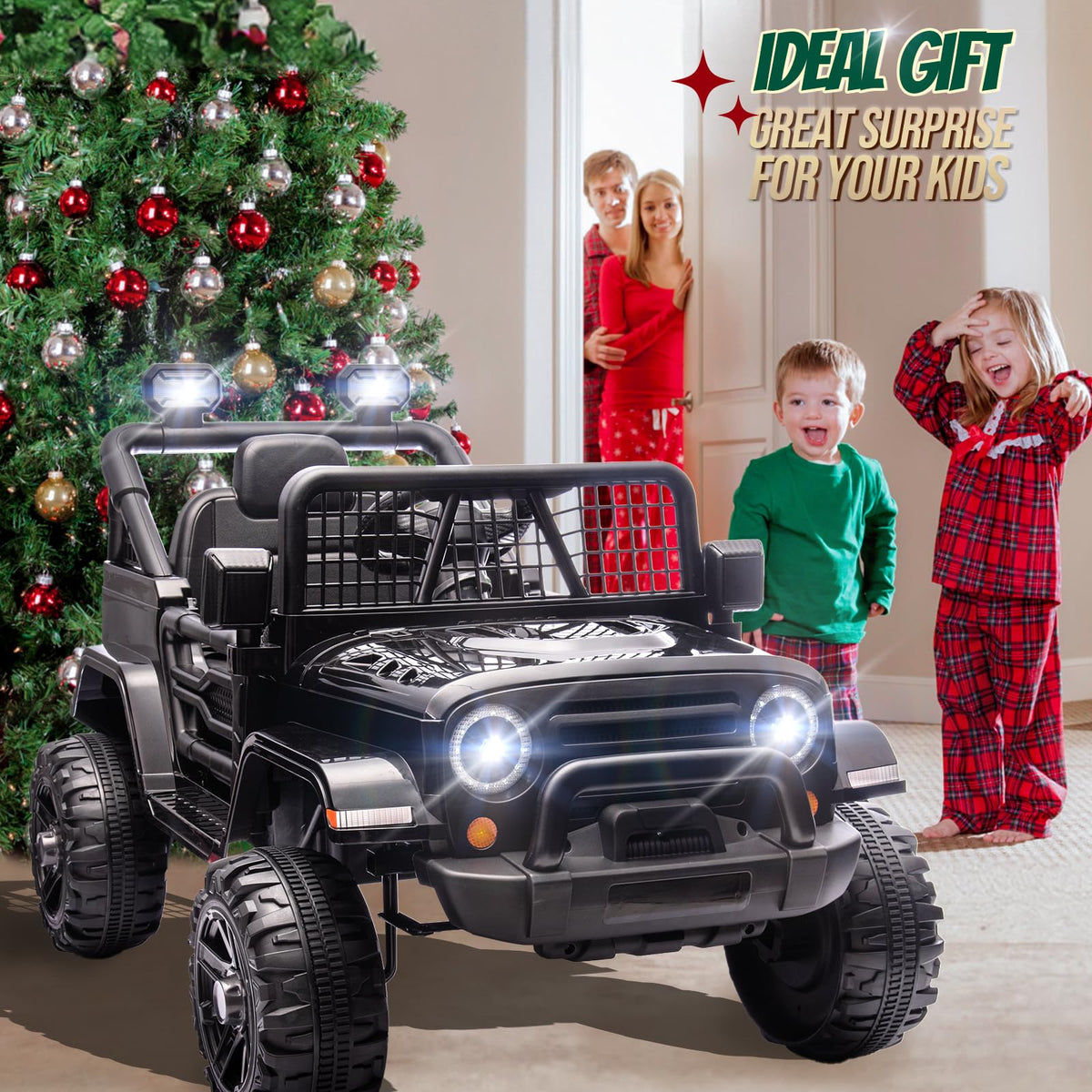 12V Kids Ride on Truck with Remote Control (Black)