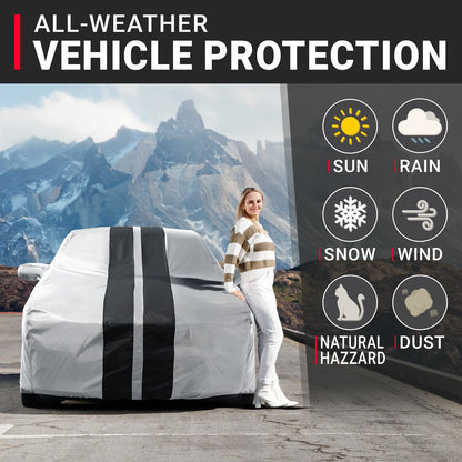 Car Cover Waterproof All Weather for 2016 (Gray / Black (Stripe) / 39. Mirai 2016-2026)