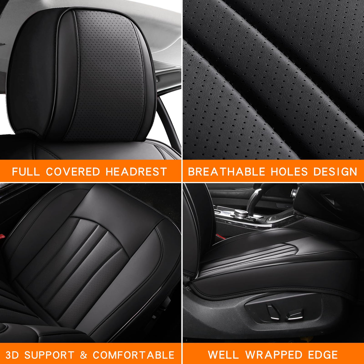 Car Seat Cover Full Set (Black / Full Set)