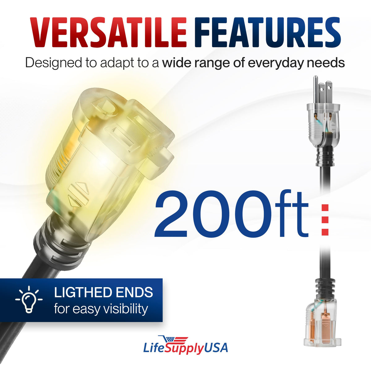 200ft Outdoor (200 FT / 10AWG / Black)