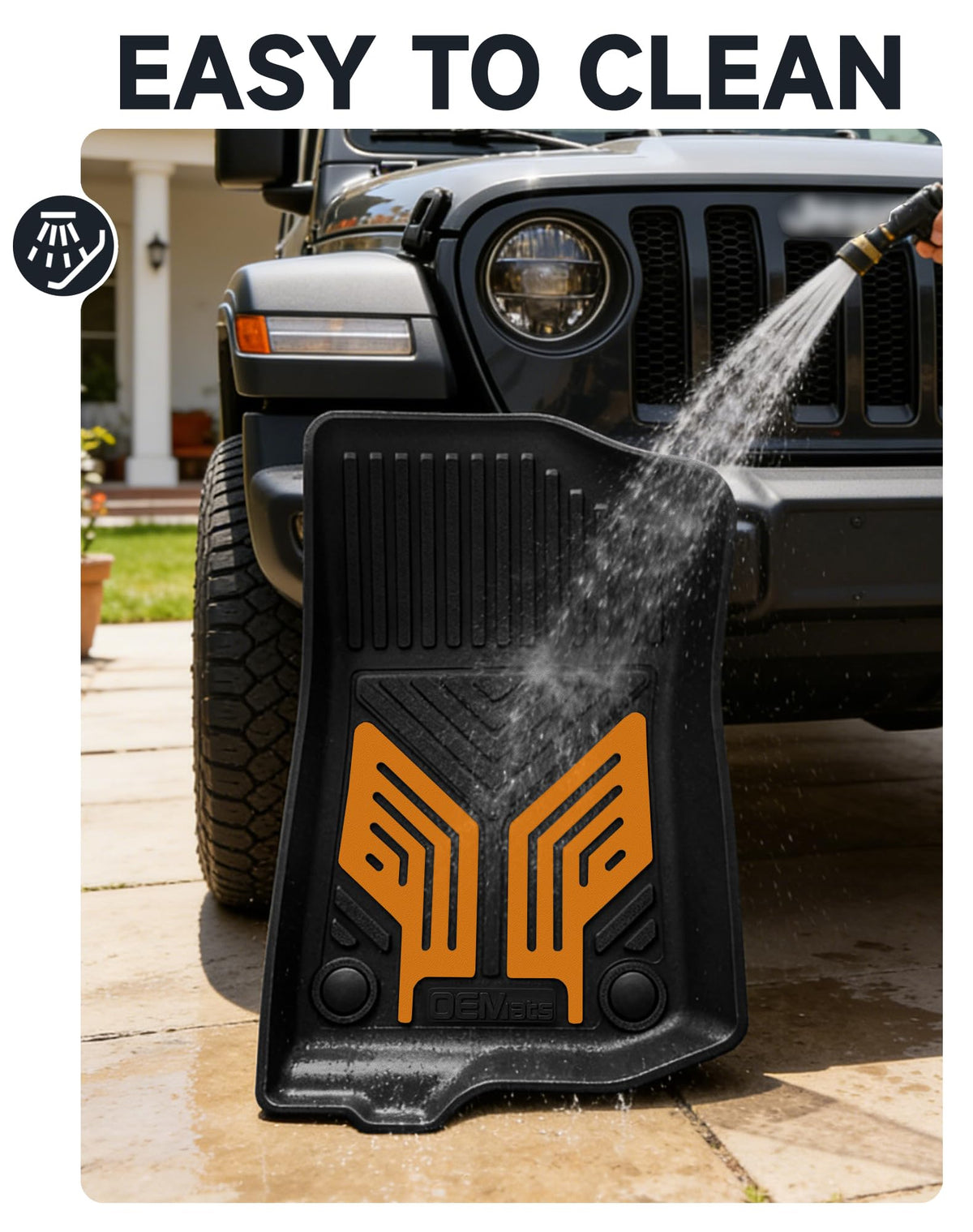 Premium Color TPE Floor Mats for Jeep Wrangler JL 2018 (Desert Amber / Wrangler JL 4-Door Gas/MHEV | 2018-2026)