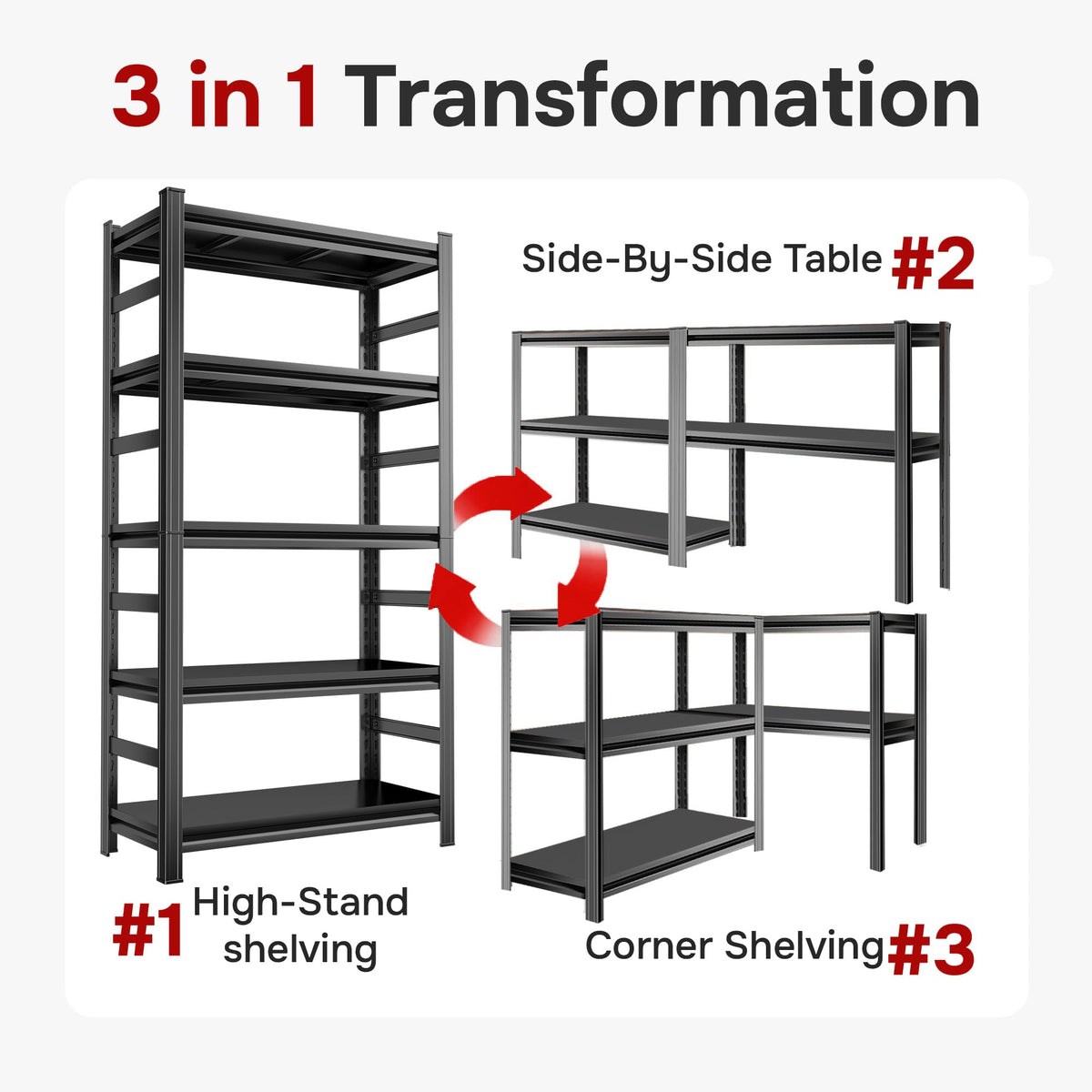Heavy Duty Garage Shelving (54"H x 45"W x 20"D)
